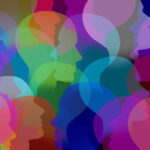 Abstract people brightly colored